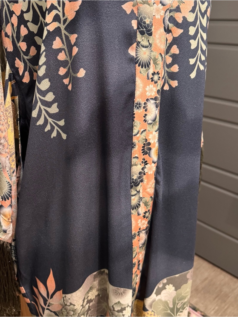 Spell Floral Fringe Mini Dress in Navy, Peach, Cream - Picture 7 of 14